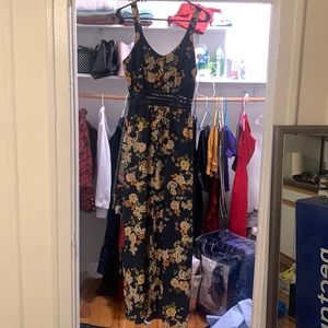 Blue floral print dress